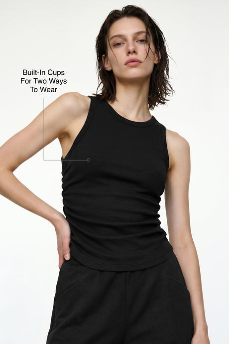 Anywhere™ Built-In Cups Stretch Ribbed Tank | Women's Sports Tank For Yoga & Daily - image 9