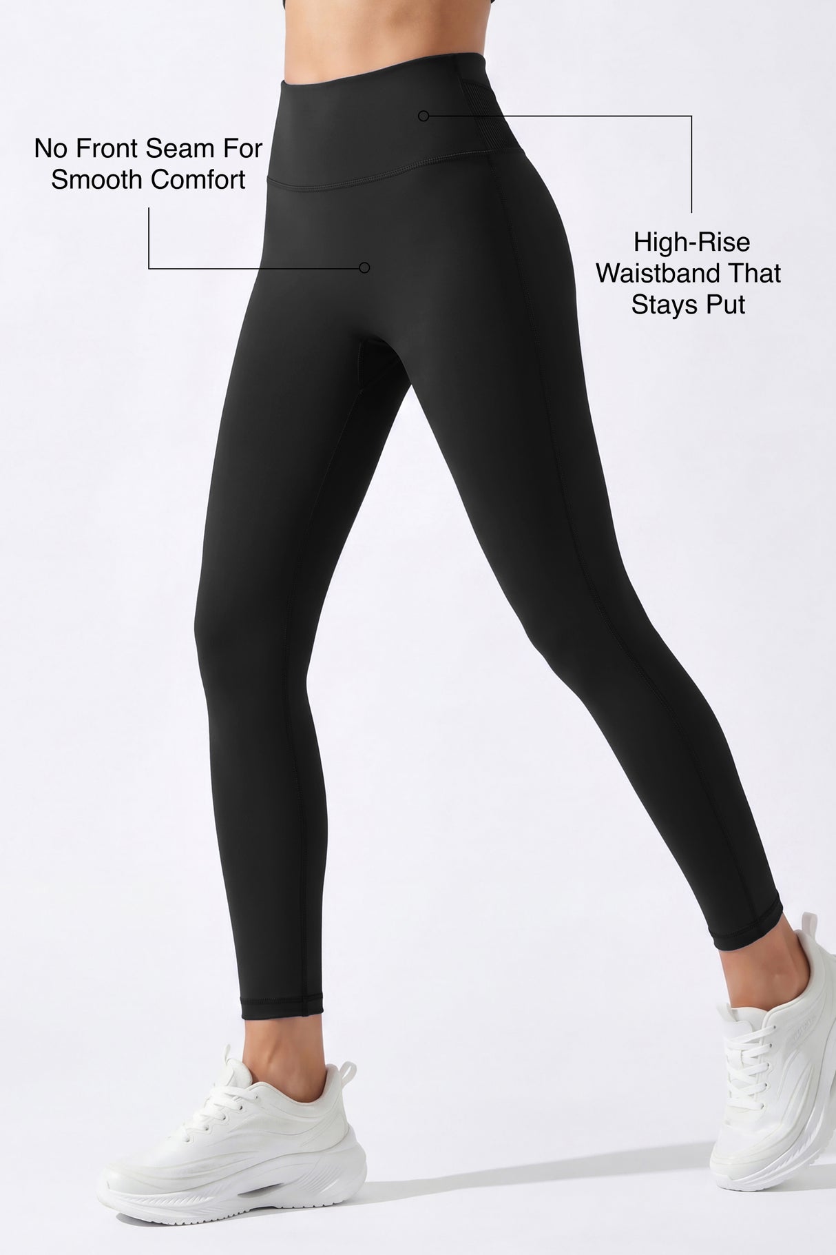 Echo™ High Rise Supportive No Front Seam Butt-Lifting Sports Leggings 25 Inch | Women's High Support Leggings