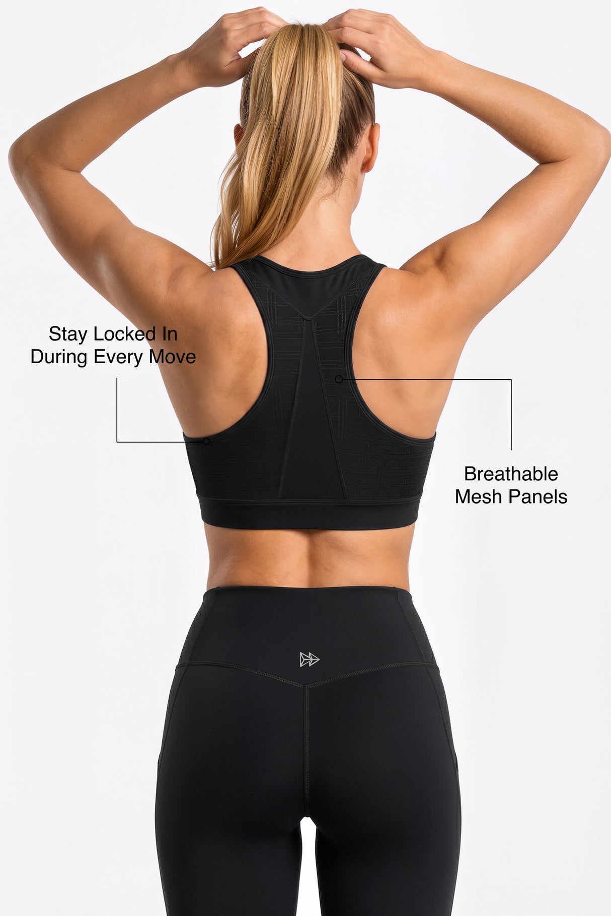 Power Breathable Racerback Stable High Support Sports Bra | High-Impact Support Best For Running, HIIT & Training