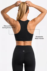 Power Breathable Racerback Stable High Support Sports Bra | High-Impact Support Best For Running, HIIT & Training