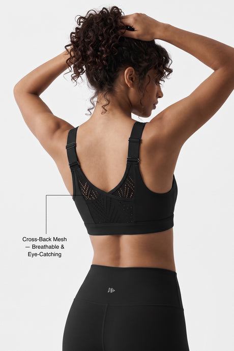 Power™ High-Support Cross-Back Mesh Zip-Front Sports Bra | High-Impact Bounce Control Without Flattening for Running, HIIT & Training - image 15
