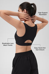 Power™ Racerback Breathable Lace Mesh Bra | Women's High Support Sports Bra
