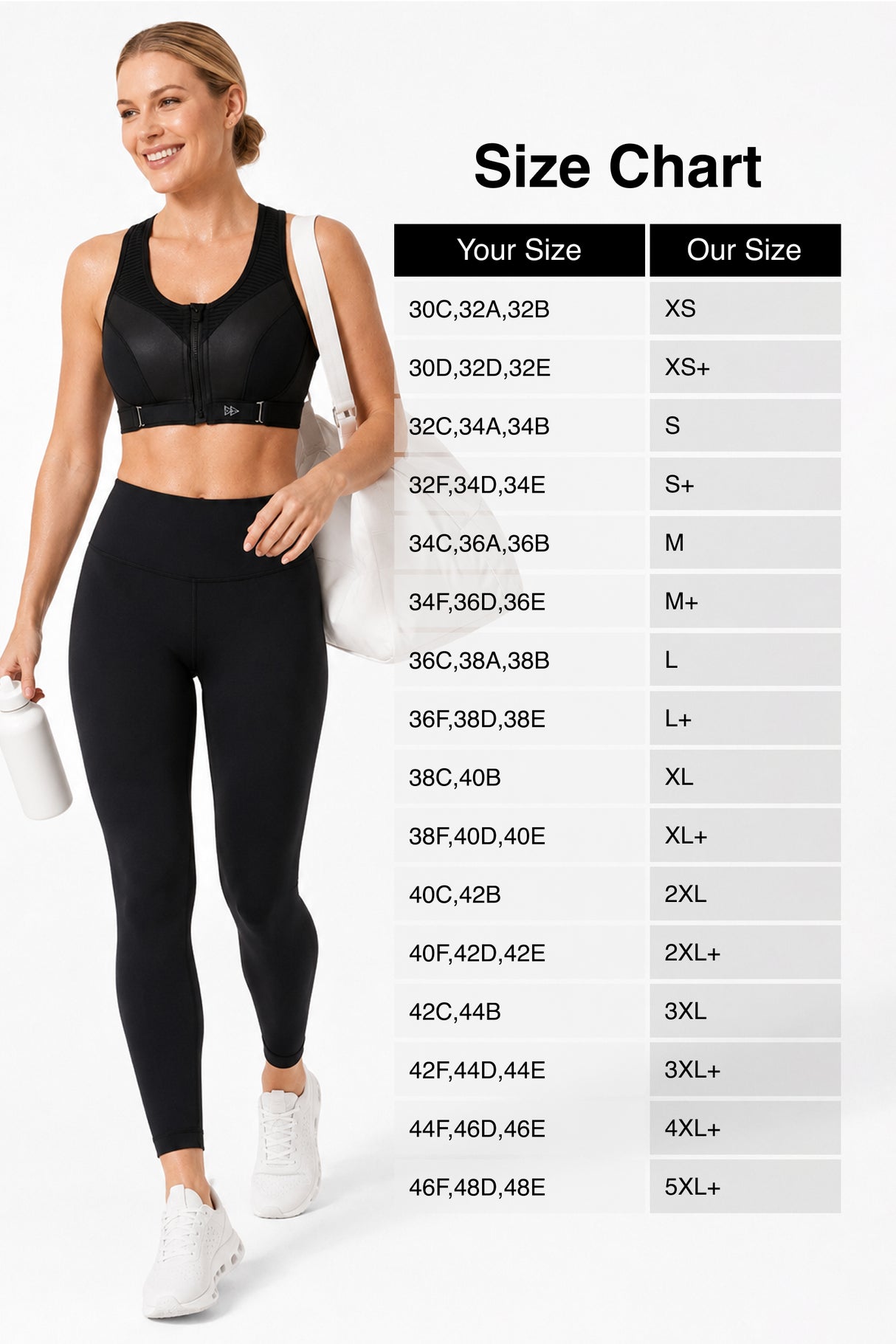 Power™ Zip Front Adjustable High Support Sports Bra | Women's High Support Sports Bra