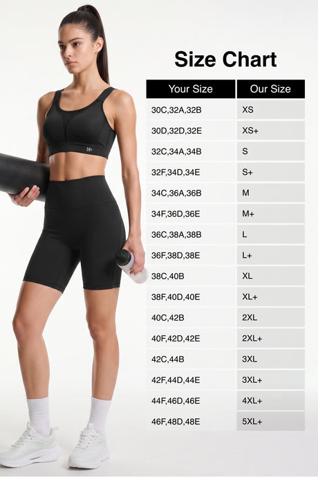 Shift™ Adjustable Straps Breathable Mesh With Sewn-In Pads High Support Sports Bra | High-Impact Support Best For Running, HIIT, Yoga & Training