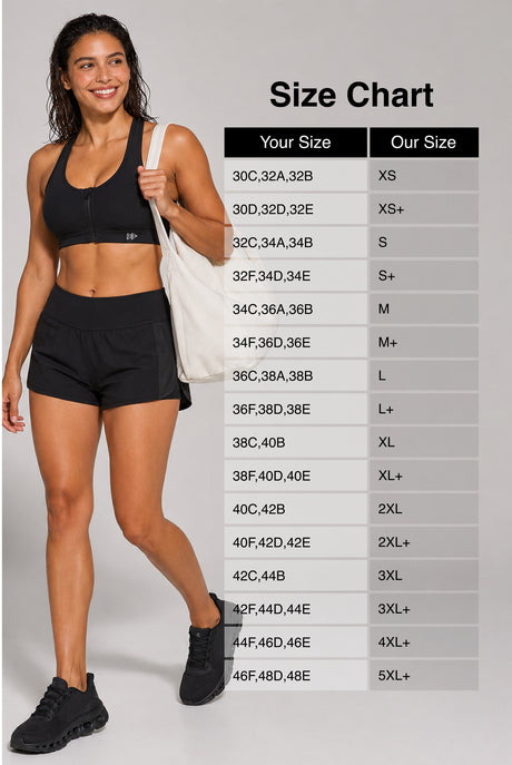 Enfold™ Zip Front Breathable Racerback High Impact Running Bra | Women's High Support Sports Bra