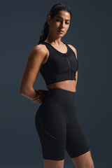 Sculpt Zip Mesh Racerback Vadderad Löpar-BH | Sport-BH med Högt Stöd för Damer