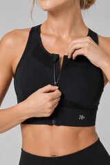 Sculpt™ Zip Front Breathable Racerback High Support Running Bra | Women's High Support Sports Bra