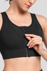 Reggiseno da corsa imbottito traspirante perforato con cerniera frontale Echo | Reggiseno sportivo ad alto sostegno da donna