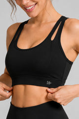 Shift™ Double-Strap With Less Pressure Full Coverage Mesh Back Sports Bra | Women's Light Support Sports Bra Best For Yoga, HIIT