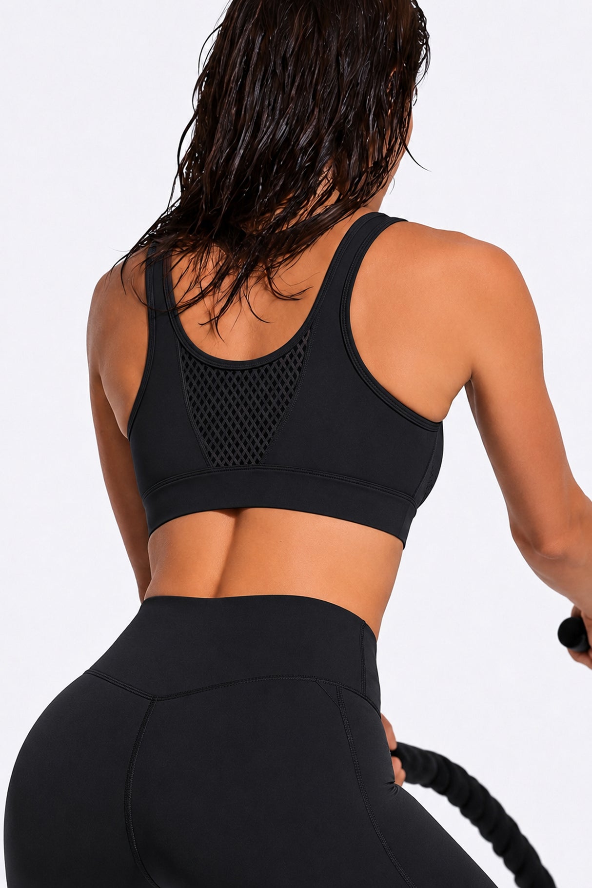 Reggiseno sportivo Power Grid Mesh con cerniera frontale | Reggiseno sportivo ad alto sostegno da donna