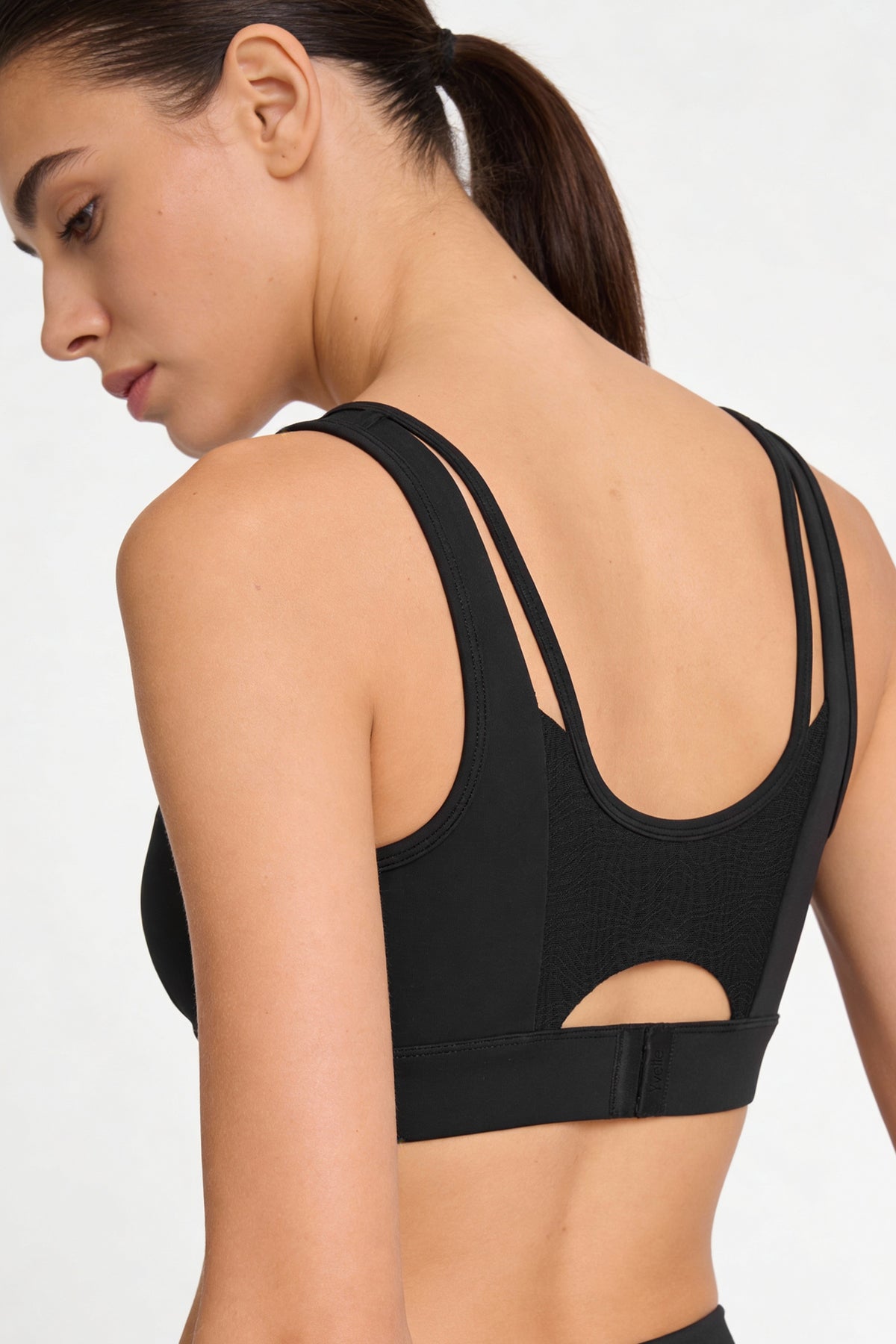 Power™ V Neck Breathable Mesh Hook Sports Bra | High-Impact Bounce Control Without Flattening for Running, HIIT & Training