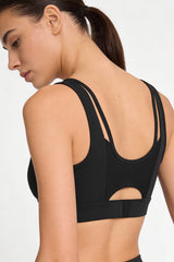 Power™ V Neck Breathable Mesh Hook Sports Bra | High-Impact Bounce Control Without Flattening for Running, HIIT & Training