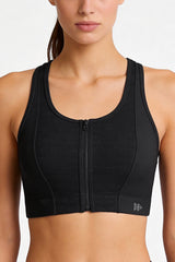Power™ Front-Zip Jacquard Mesh Racerback Sports Bra | High-Impact Support for Running, HIIT & Training