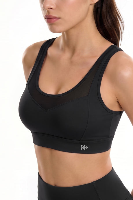 Power™ Breathable Cut Out Mesh With Adjustable Hook Sports Bra | High Support Bra With Adjustable Bounce-Control Support for Running, HIIT & Training