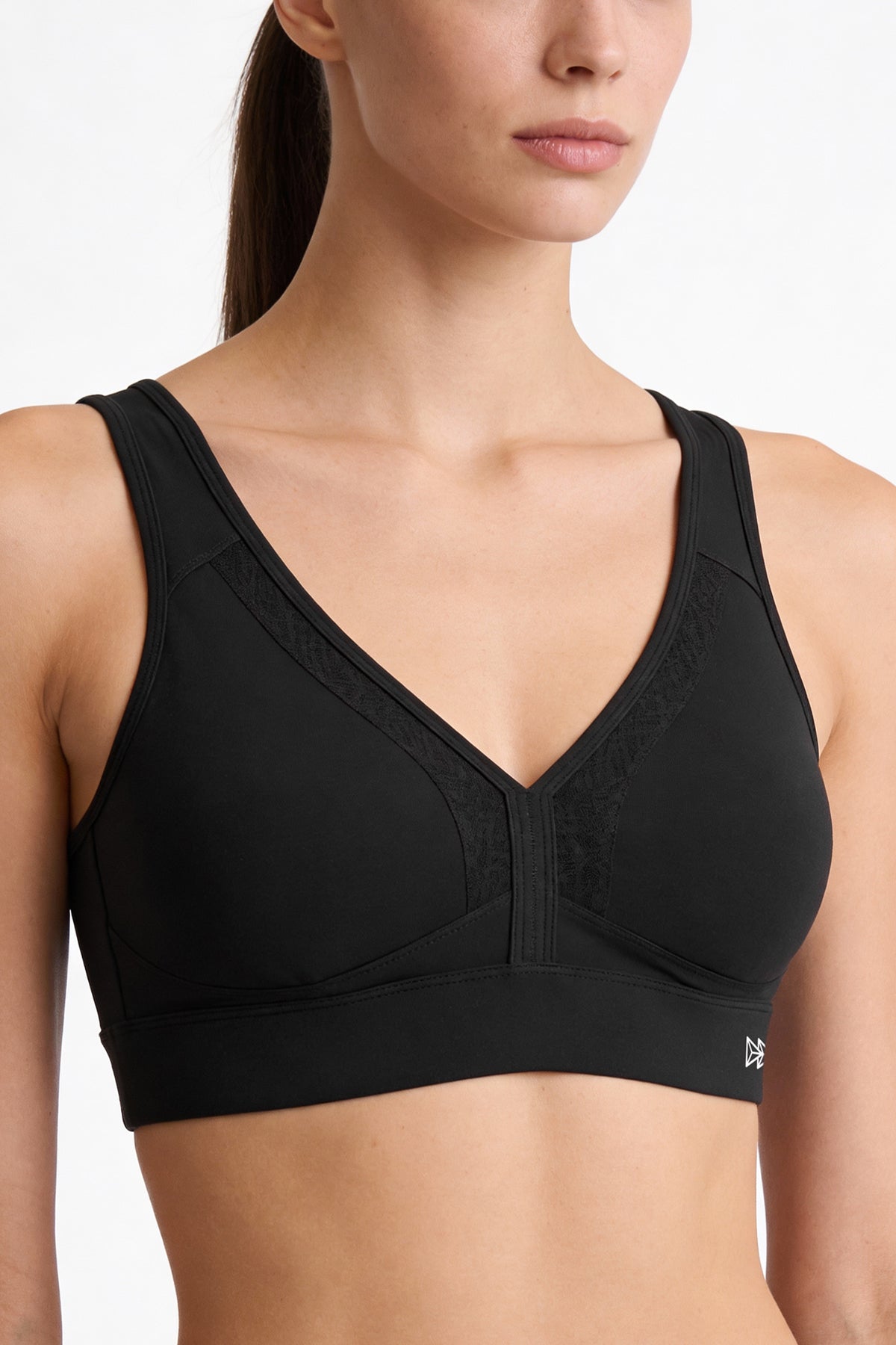 Power™ V Neck Breathable Mesh Hook Sports Bra | High-Impact Bounce Control Without Flattening for Running, HIIT & Training