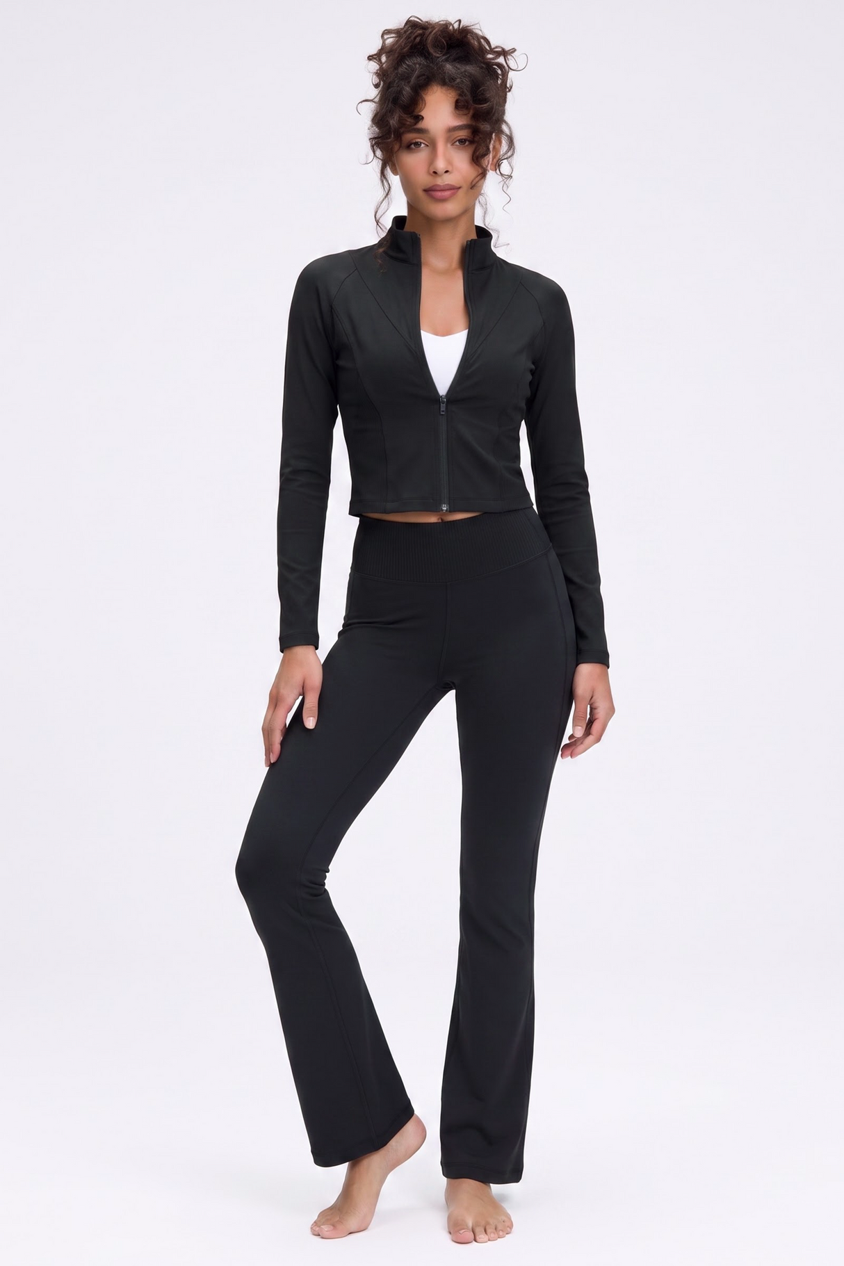 Anywhere™ Cropped Mock Neck Zip-Up Jacket | Women's Light Support Jackets