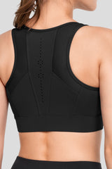Reggiseno da corsa imbottito traspirante perforato con cerniera frontale Echo | Reggiseno sportivo ad alto sostegno da donna