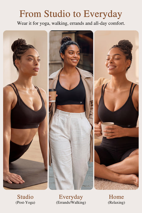 Anywhere V-ringad diamantmesh-yoga-bh | Sport-bh med lätt stöd för kvinnor