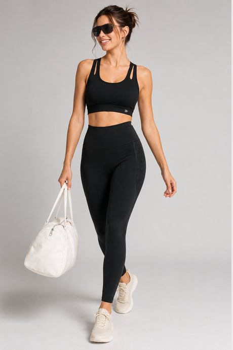 Shift™ Double-Strap With Less Pressure Full Coverage Mesh Back Sports Bra | Women's Light Support Sports Bra Best For Yoga, HIIT