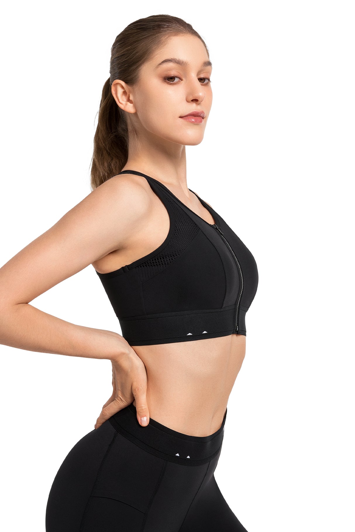 Echo™ Breathable Zip-Front Sustainable High-Support Bra | High-Impact Support Best For Running, HIIT & Training