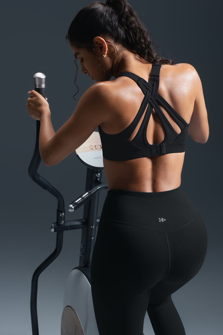 Sujetador deportivo con acolchado cruzado y ajuste eléctrico para correr | Sujetador deportivo de alta sujeción para mujer