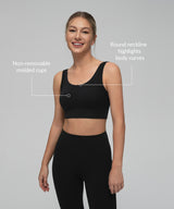 Sujetador de yoga con doble tirante y malla lateral Anywhere | Sujetador deportivo de sujeción ligera para mujer