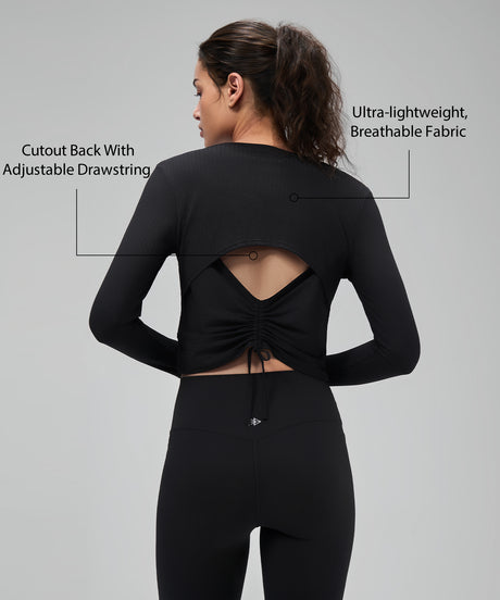 Anywhere™ Lightweight Drawstring Long sleeves Yoga Tee| Women's Sports T-shirt - image 8