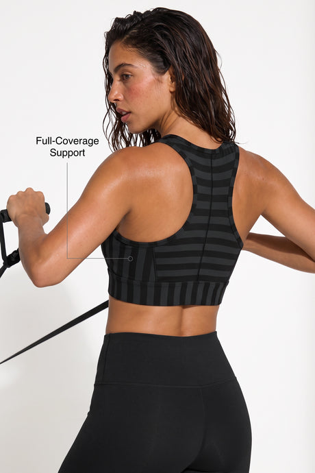 Power™ Zip-Front Mesh Racerback Sports Bra | High Support Best For Running, HIIT & Training - image 96