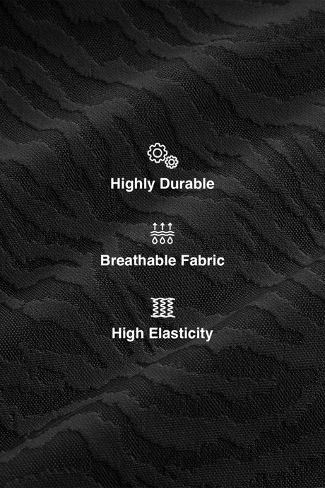Black Textured High Impact Leggings With Pockets 25inches | High-Impact Support Best For Running, HIIT & Training