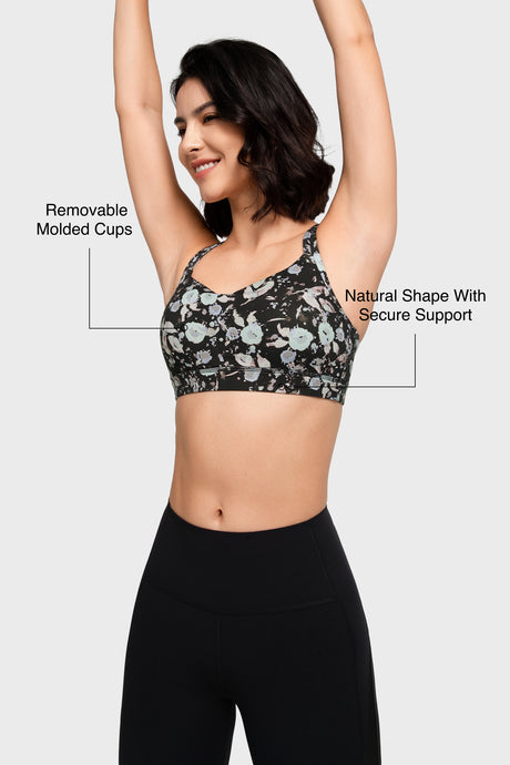 Shift™ Scoop Neckline Double Straps Padded Yoga Bra | Women's Light Support Sports Bra