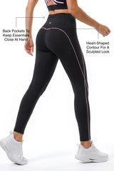 Power™ Contrast Stitch No Front Seam Sports Leggings | Women's High Support Leggings