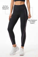 Power™ Contrast Stitch No Front Seam Sports Leggings | Women's High Support Leggings