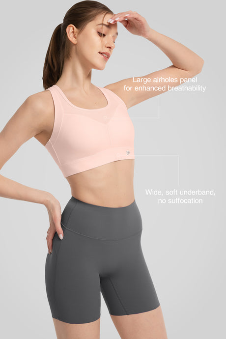 Power Front Mesh Arched Cutout Cool Sport-BH | Sport-BH med högt stöd för kvinnor