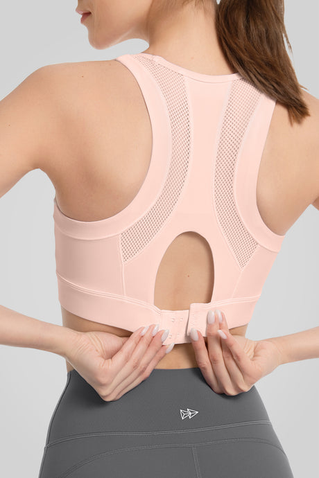 Power Front Mesh Arched Cutout Cool Sport-BH | Sport-BH med högt stöd för kvinnor