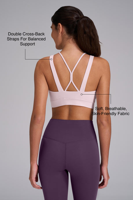 Anywhere™ Cross-back Soft Fixed Cups Yoga Bra | Women's Light Support Sports Bra Best For Yoga, HIIT