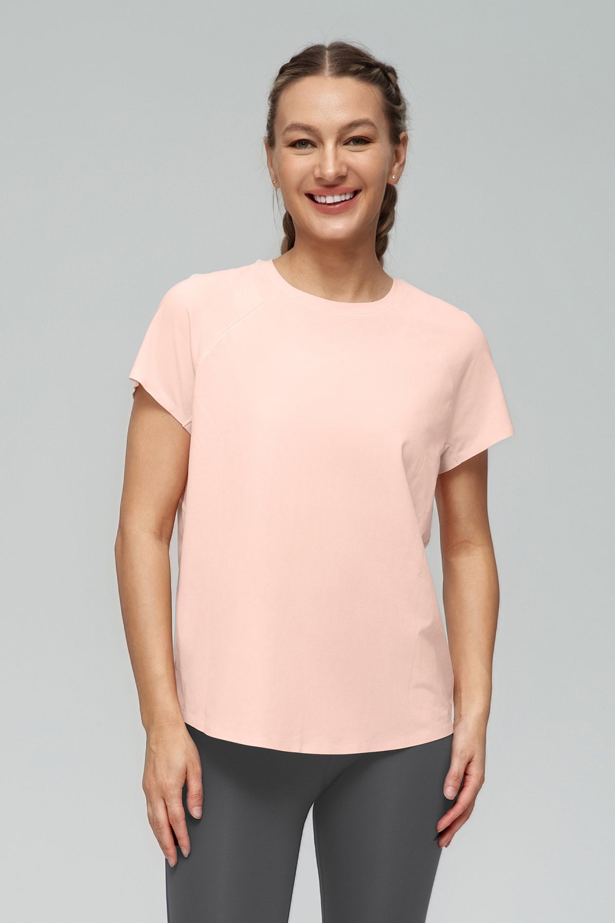Anywhere™ Back Mesh Solid Color Comfortable T-shirt