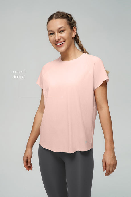 Anywhere™ Back Mesh Solid Color Comfortable T-shirt
