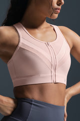 Enfold Zip Mesh Vadderad Löpar-BH | Sport-BH med Högt Stöd för Damer