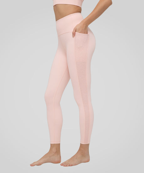 Leggings transpirables con estampado de logotipo de malla lateral de 63 cm | Leggings de sujeción ligera para mujer - image 2
