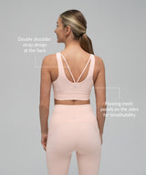 Sujetador de yoga con doble tirante y malla lateral Anywhere | Sujetador deportivo de sujeción ligera para mujer