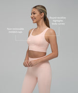 Sujetador de yoga con doble tirante y malla lateral Anywhere | Sujetador deportivo de sujeción ligera para mujer