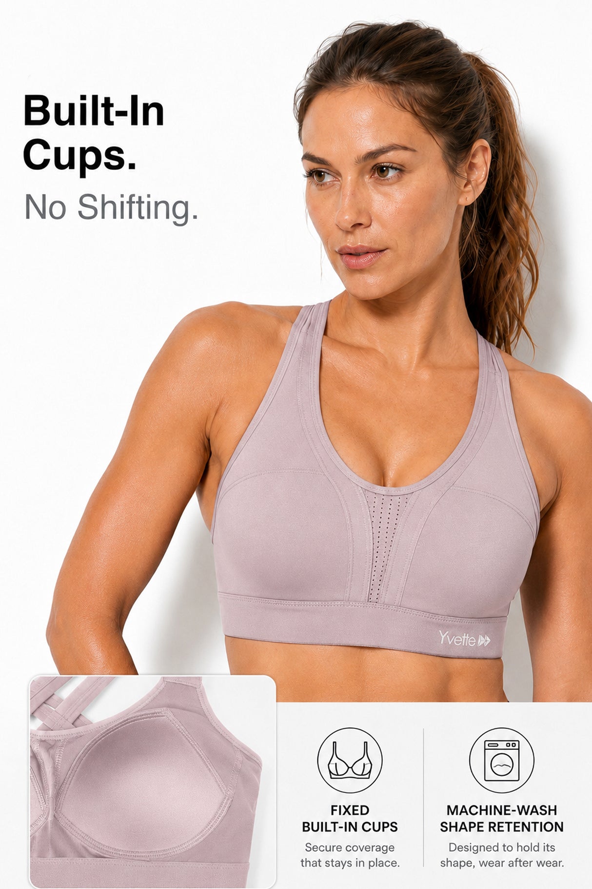 Power Cross Back gepolsterter Lauf-BH | Sport-BH mit starkem Halt für Damen