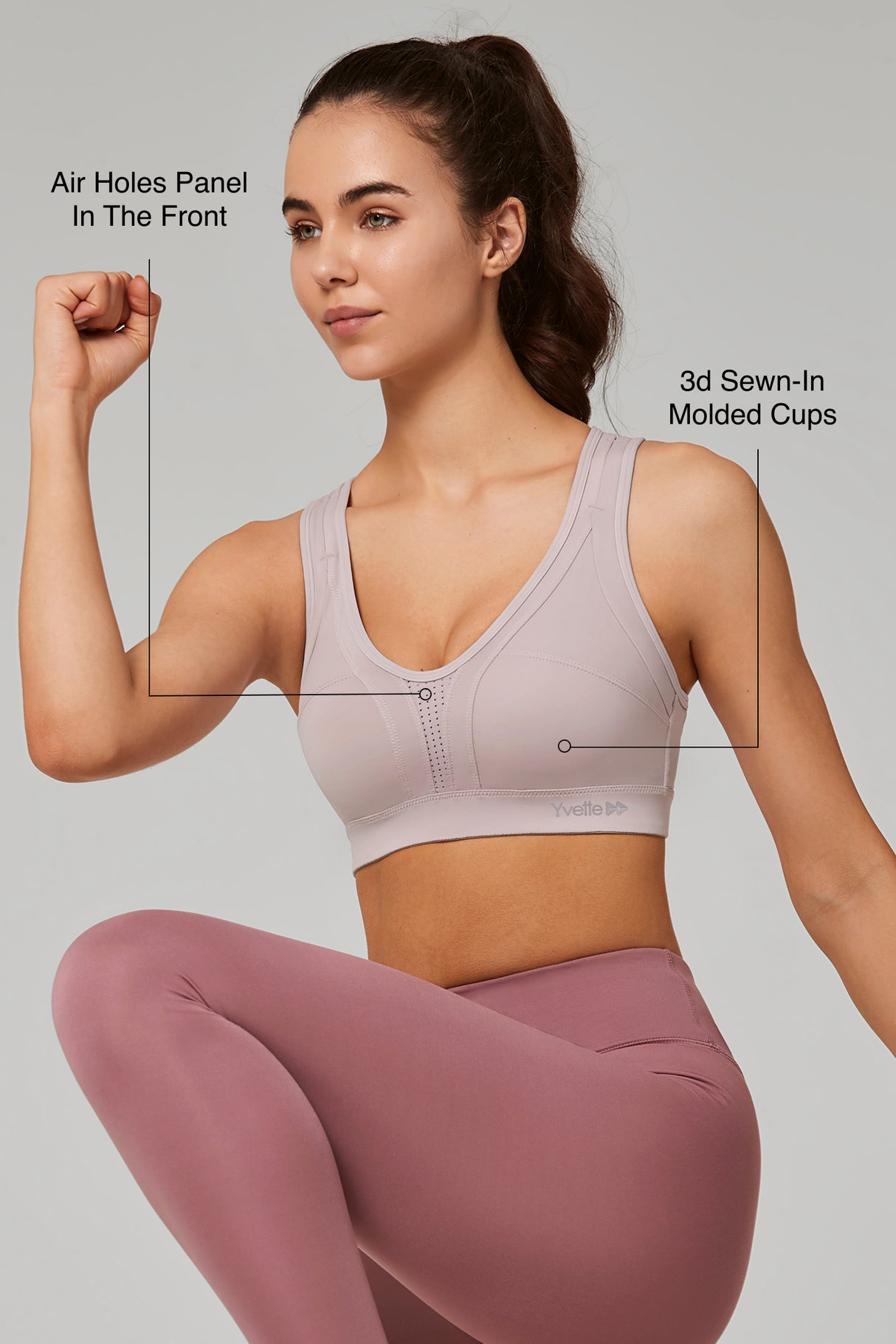 Power™ Cross Back Padded Running Bra | Women's High Support Sports Bra