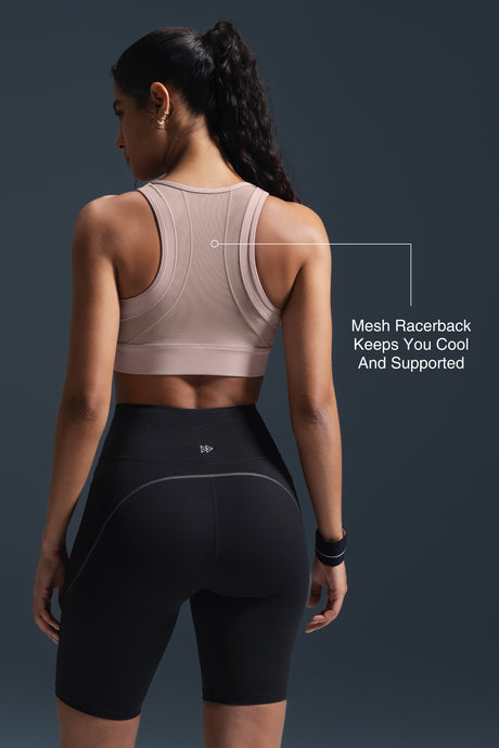 Reggiseno da corsa imbottito Sculpt Zip Mesh Racerback | Reggiseno sportivo ad alto sostegno da donna