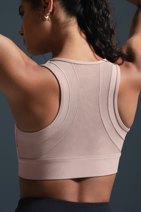 Reggiseno da corsa imbottito Sculpt Zip Mesh Racerback | Reggiseno sportivo ad alto sostegno da donna