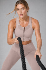 Sculpt™ Zip Front Breathable Racerback High Support Running Bra | Women's High Support Sports Bra
