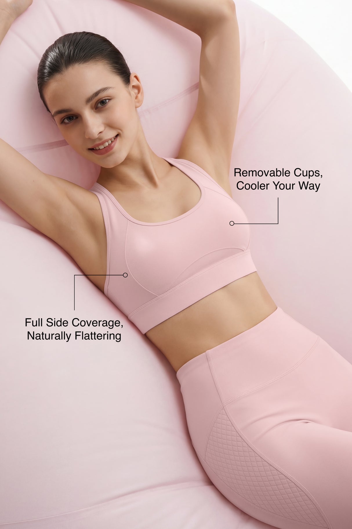 Anywhere™ Removable Double-Strap Racerback Breathable Light Support Sports Bra | Women's Light Support Sports Bra Best For Yoga, HIIT
