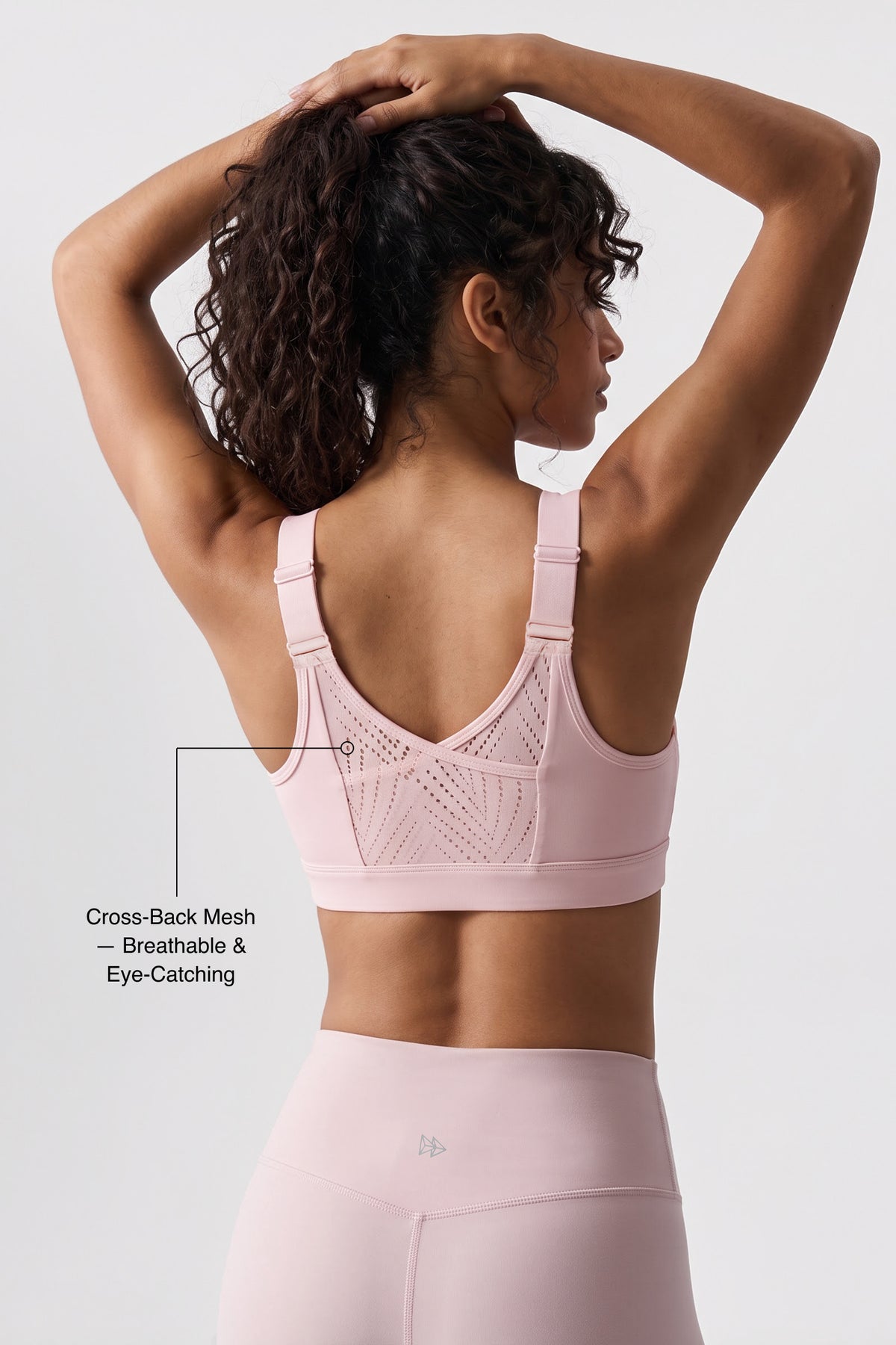 Power™ High-Support Cross-Back Mesh Zip-Front Sports Bra | High-Impact Bounce Control Without Flattening for Running, HIIT & Training