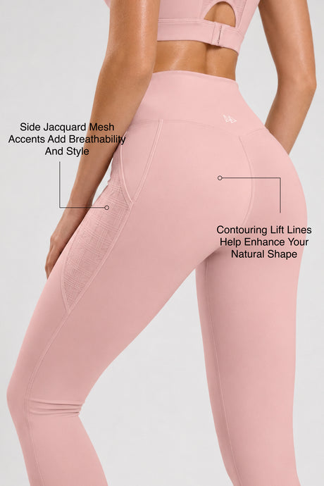 Power™ High Rise No Front Seam Breathable Mesh Running Leggings 25inches | Women's High Support Leggings