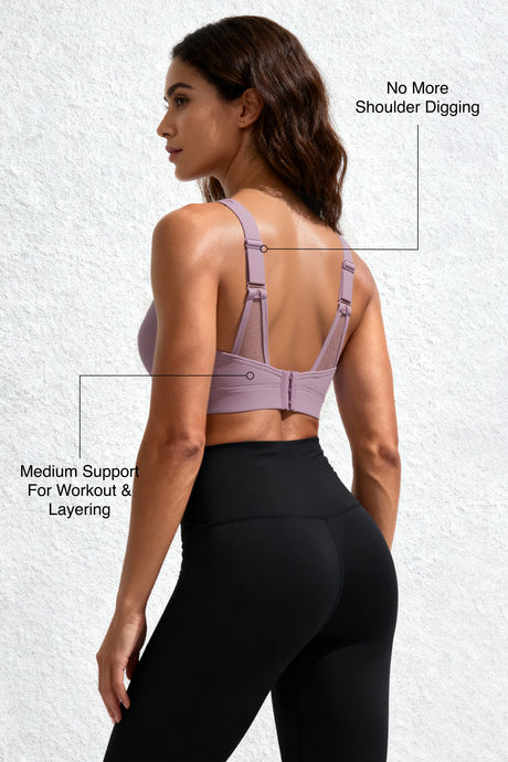 Reggiseno sportivo regolabile in rete Shift Petal Style | Reggiseno sportivo da donna con supporto medio
